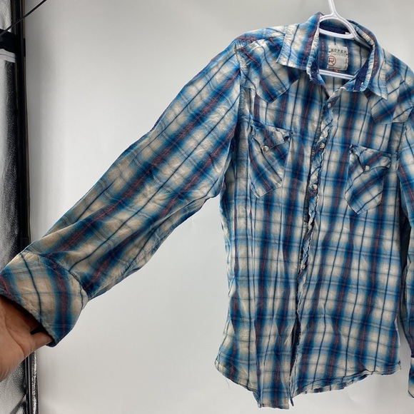 Roper snap pearl button button down western rodeo farm - Picture 7 of 8